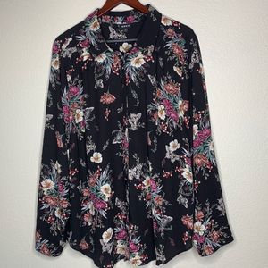 Torrid Floral Blouse Georgette Madison Size 3